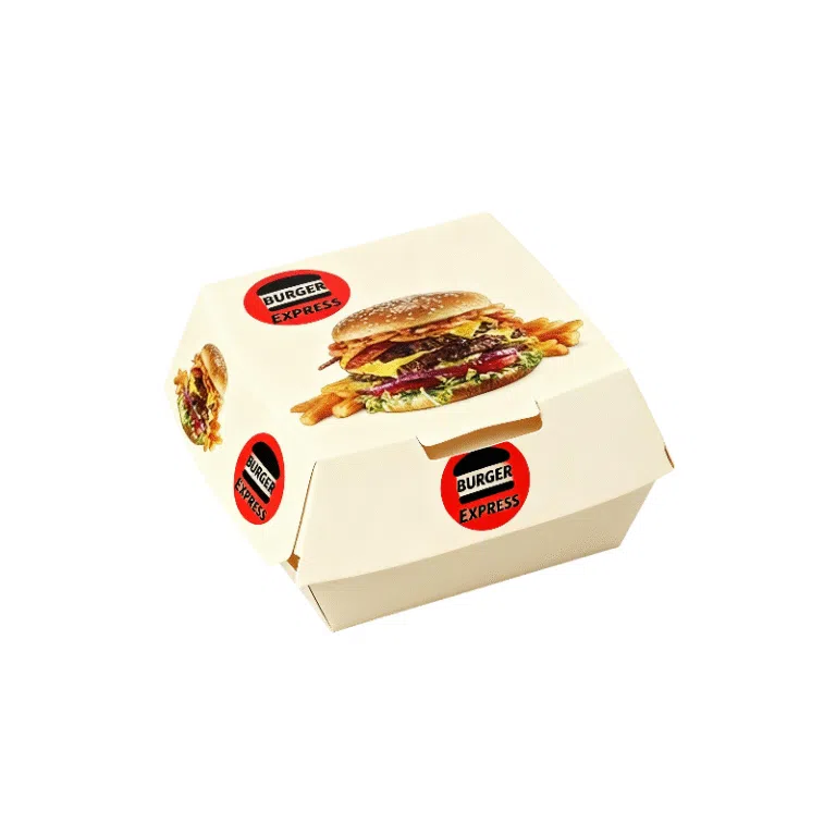 Custom clamshell food box with window
